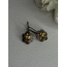 925 Sterling Silver Citrine Flower Earrings Length 1 Inch