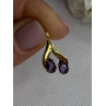 14K Yellow Gold Amethyst Earrings Length 0.90 inch