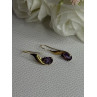 14K Yellow Gold Amethyst Earrings Length 0.90 inch