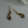 14K Yellow Gold Amethyst Earrings Length 0.90 inch