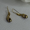 14K Yellow Gold Amethyst Earrings Length 0.90 inch