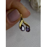 14K Yellow Gold Amethyst Earrings Length 0.90 inch