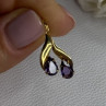 14K Yellow Gold Amethyst Earrings Length 0.90 inch