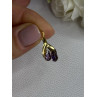 14K Yellow Gold Amethyst Earrings Length 0.90 inch