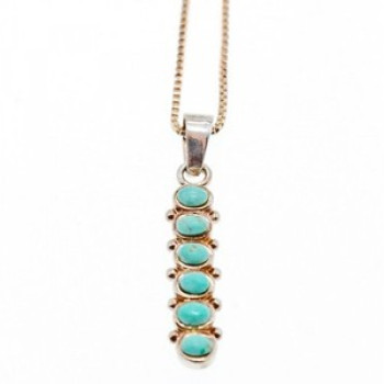 925 Sterling Silver Turquoise Chain With Pendant Italy