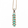 925 Sterling Silver Turquoise Chain With Pendant Italy