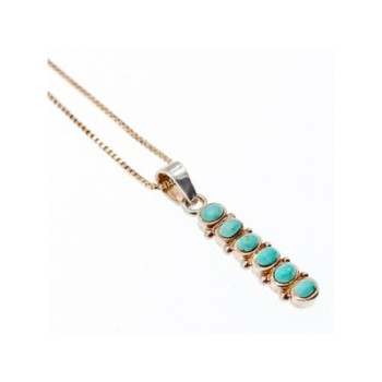 925 Sterling Silver Turquoise  Chain with Pendant Italy