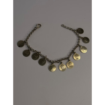 1975 Juan Carlos 925 Sterling Silver Bracelet Spanish Coin Length 7