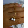 925 Sterling Silver Gold Plated Pearl Earrings Length 4 inch