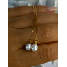 925 Sterling Silver Gold Plated Pearl Earrings Length 4 inch