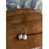 925 Sterling Silver Gold Plated Pearl Earrings Length 4 inch