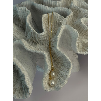 925 Sterling Silver Gold Plated Pearl Earrings Length 4 inch