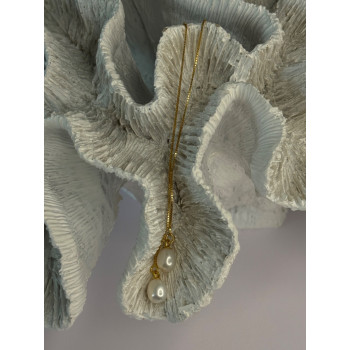 925 Sterling Silver Gold Plated Pearl Earrings Length 4 inch