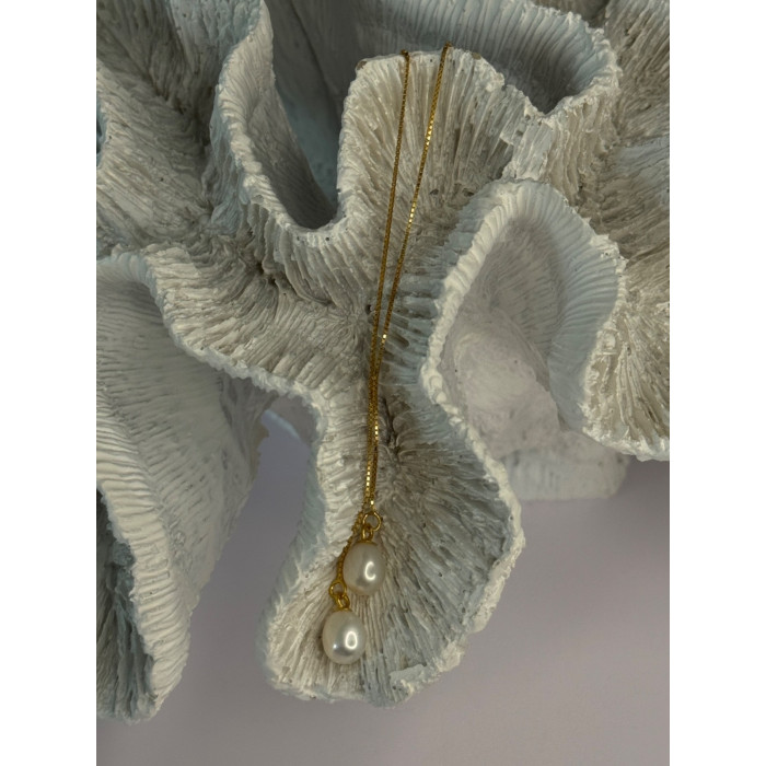 925 Sterling Silver Gold Plated Pearl Earrings Length 4 inch