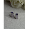 925 Sterling Silver Morganite & Amethyst Earrings Length 0.45 Inch