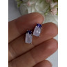 925 Sterling Silver Morganite & Amethyst Earrings Length 0.45 Inch