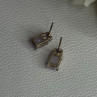 925 Sterling Silver Morganite & Amethyst Earrings Length 0.45 Inch