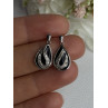 Elegant 925 Sterling Silver Black Onyx & Diamonds Earrings Length 0.80 Inch