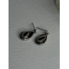Elegant 925 Sterling Silver Black Onyx & Diamonds Earrings Length 0.80 Inch
