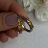 925 Sterling Silver Citrine Earrings Length 0.80 Inch