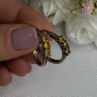 925 Sterling Silver Citrine Earrings Length 0.80 Inch