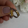 925 Sterling Silver Citrine Earrings Length 0.80 Inch