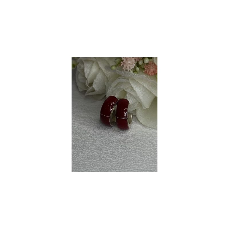 Vintage 925 Sterling Silver Carnelian Earrings Length 0.75 Inch