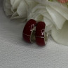 Vintage 925 Sterling Silver Carnelian Earrings Length 0.75 Inch