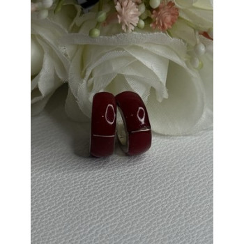 Vintage 925 Sterling Silver Carnelian Earrings Length 0.75 Inch