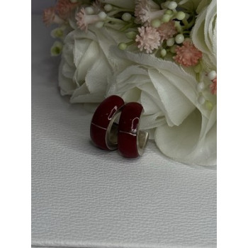 Vintage 925 Sterling Silver Carnelian Earrings Length 0.75 Inch