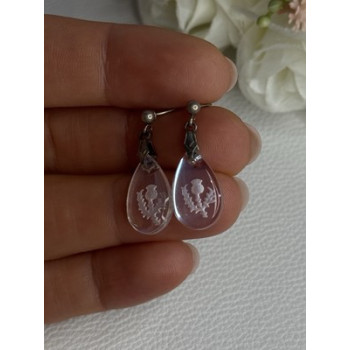 Aurora Borealis Teardrop 925 Sterling Silver Earrings Length 1 Inch