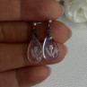 Aurora Borealis Teardrop 925 Sterling Silver Earrings Length 1 Inch