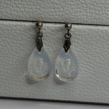 Aurora Borealis Teardrop 925 Sterling Silver Earrings Length 1 Inch