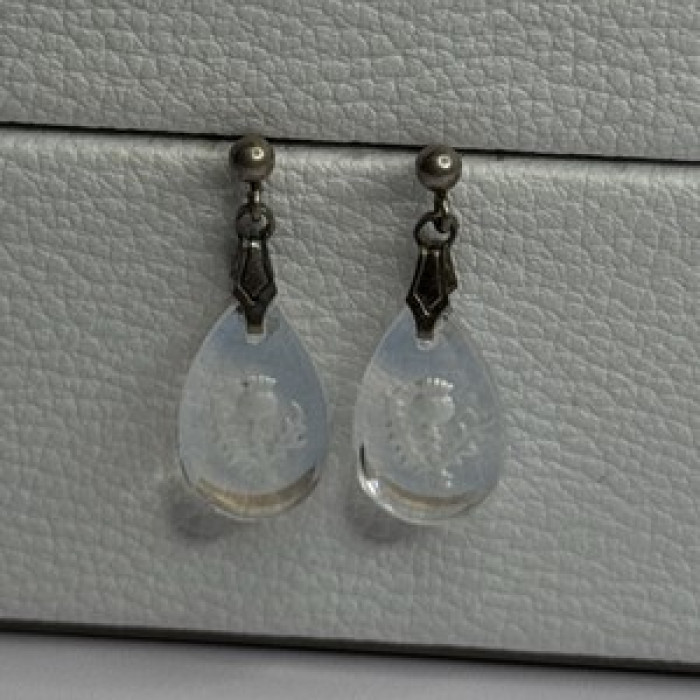 Aurora Borealis Teardrop 925 Sterling Silver Earrings Length 1 Inch