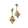 925 Sterling Silver Garnet & Marcasites Earrings