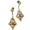 925 Sterling Silver Garnet & Marcasites Earrings