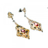 925 Sterling Silver Garnet & Marcasites Earrings