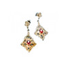 925 Sterling Silver Garnet & Marcasites Earrings