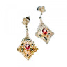 925 Sterling Silver Garnet & Marcasites Earrings