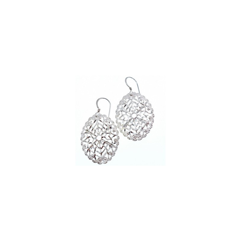 925 Sterling Silver Openwork Earrings