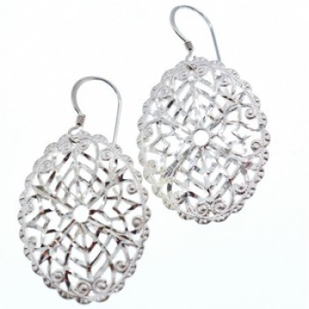 925 Sterling Silver Openwork Earrings