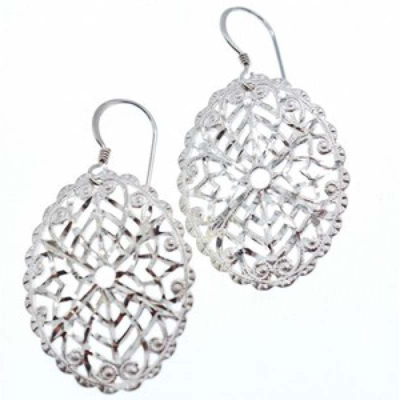 925 Sterling Silver Openwork Earrings