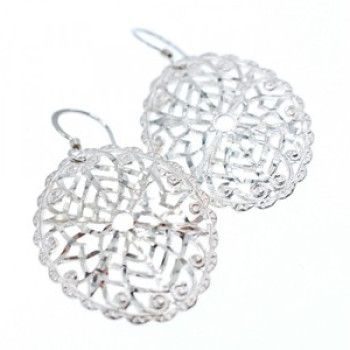 925 Sterling Silver Openwork Earrings