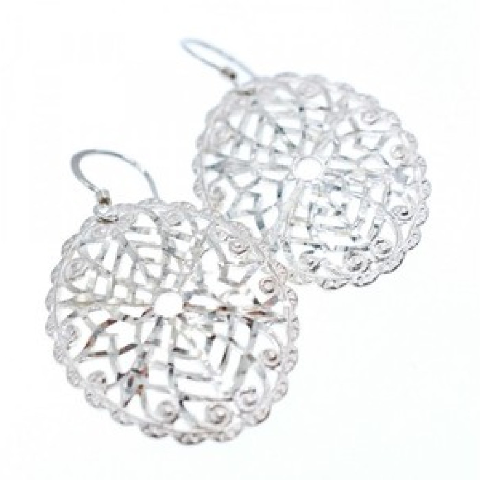 925 Sterling Silver Openwork Earrings