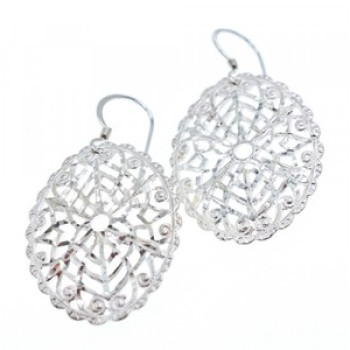 925 Sterling Silver Openwork Earrings