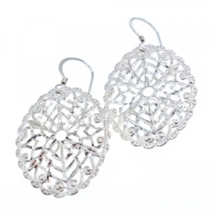925 Sterling Silver Openwork Earrings