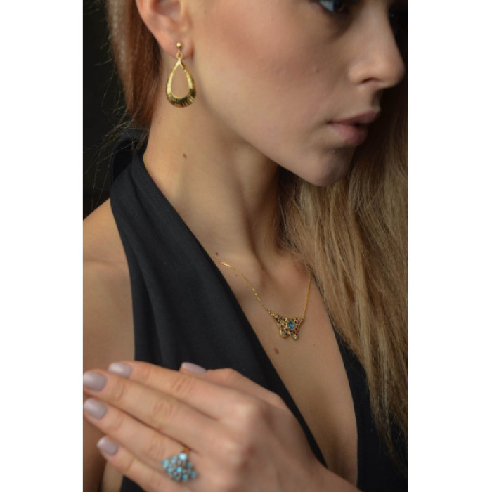 925 Sterling Silver Gold Plated Stud Earrings