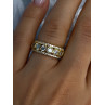 925 Sterling Silver Gold Plated Overlay Band Cz Ring Size 7