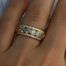 925 Sterling Silver Gold Plated Overlay Band Cz Ring Size 7