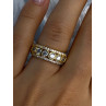 925 Sterling Silver Gold Plated Overlay Band Cz Ring Size 7